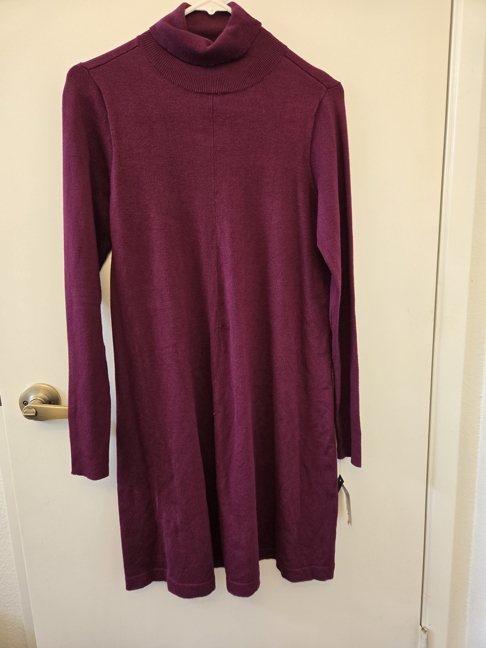 AB Studio Plum Long-Sleeve Turtleneck Dress